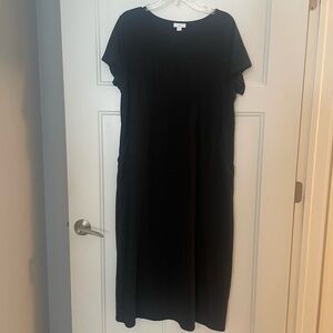 J.Jill Wearever Black Dress LPetite with pockets